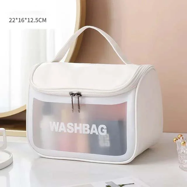 Cestovní kosmetická vodotěsná taška - Klapka Bílá