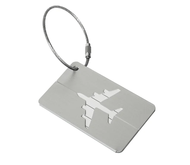 Hliníková cestovní visačka na kufr s ID štítkem - stříbrný 1