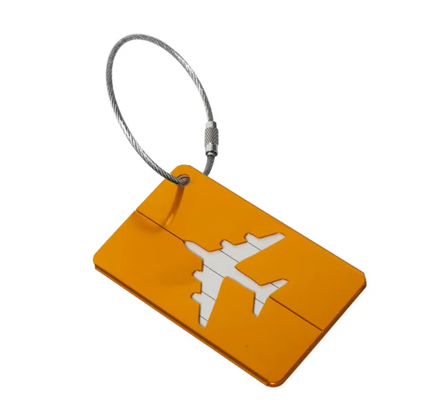 Hliníková cestovní visačka na kufr s ID štítkem - Zlatá