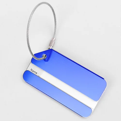 Hliníková cestovní visačka na kufr s ID štítkem - modrý 1
