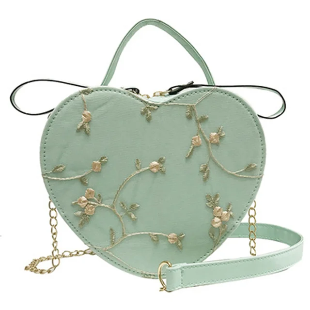 Dámská kabelka s květinovým motivem - Zelená