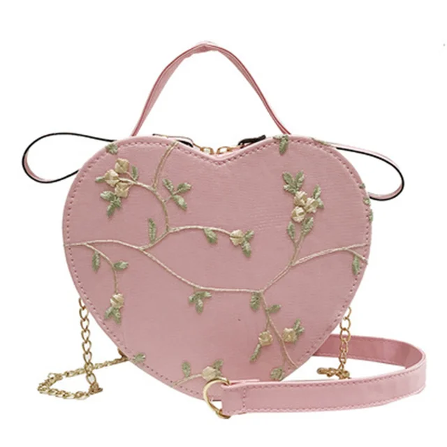 Dámská kabelka s květinovým motivem - růžový