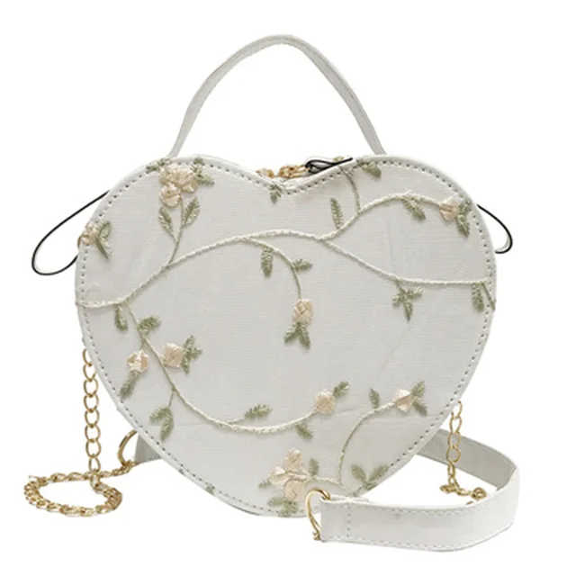 Dámská kabelka s květinovým motivem - Bílý