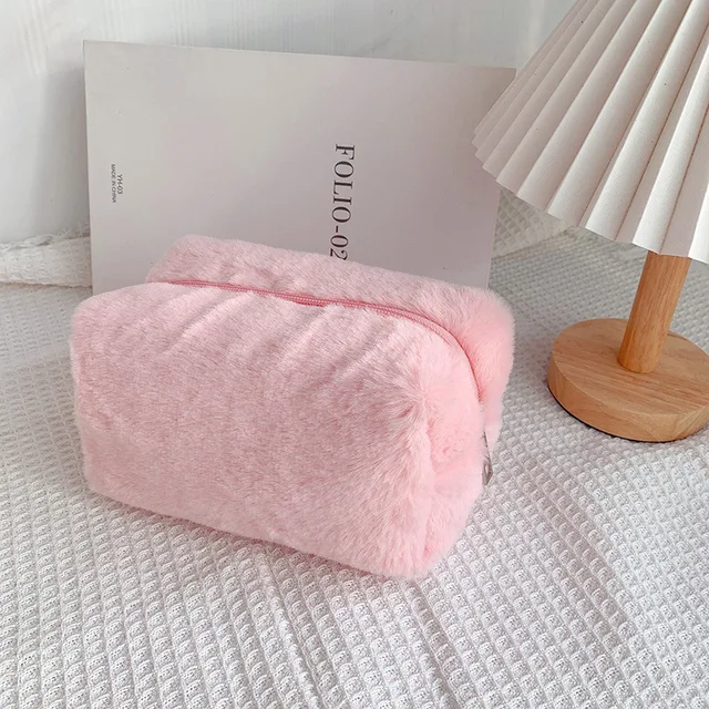 Pevná cestovní kosmetická roztomilá taška - růžový