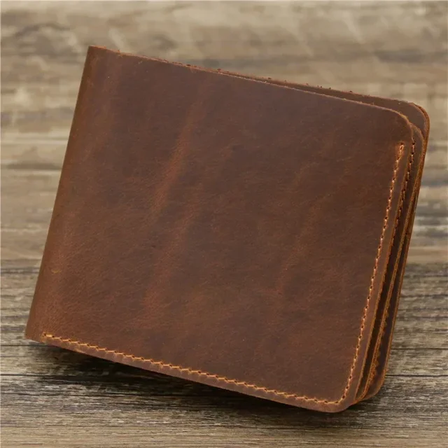 Minimalistická pánská peněženka z pravé kůže - Červenohnědá