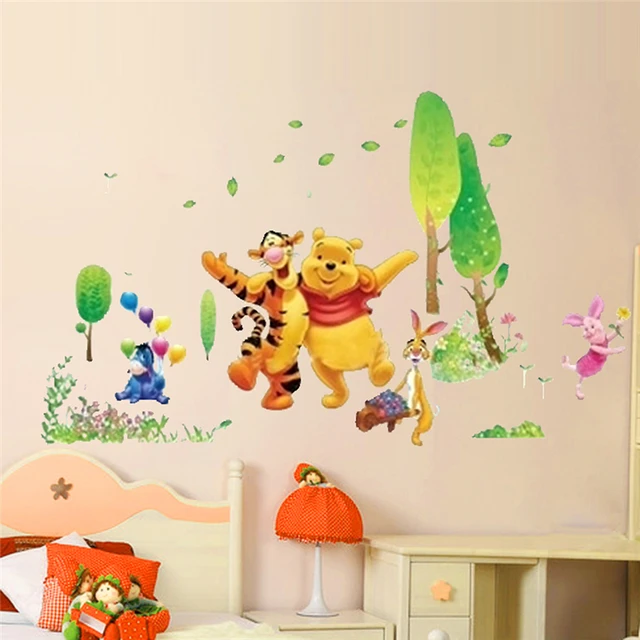 Dětská tapeta | samolepka na zeď Medvídek Pú s kamarády 3D - PB876