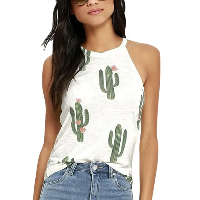 Dámské tílko | tričko s potiskem kaktusů - S-XL - 2, L
