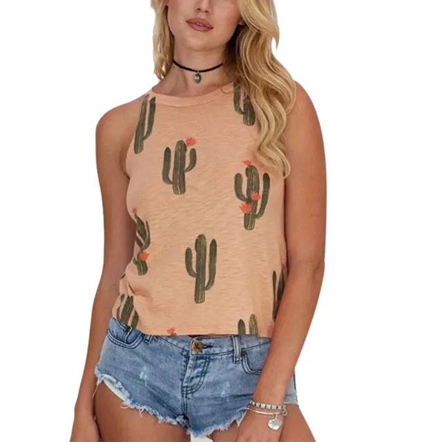 Dámské tílko | tričko s potiskem kaktusů - S-XL - 3, L