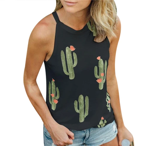 Dámské tílko | tričko s potiskem kaktusů - S-XL - 1, L
