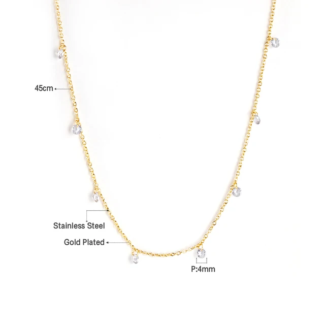 Dámský náhrdelník s přívěskem - křišťálové zlato