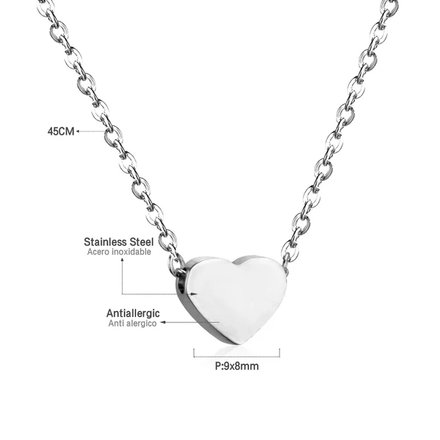 Dvojitý náhrdelník z nerezové oceli - 93S srdce