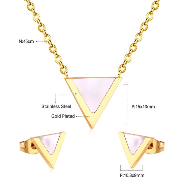 Luxusní sada šperků z nerezové oceli | Náušnice s náhrdelníkem - 424AG