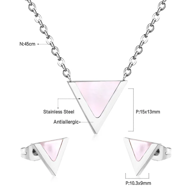 Luxusní sada šperků z nerezové oceli | Náušnice s náhrdelníkem - 424AS