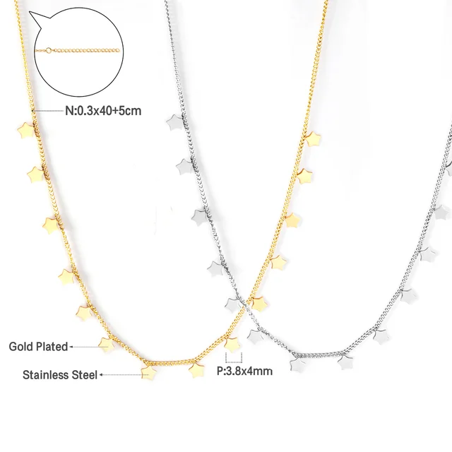 Luxusní vintage náhrdelník - hvězda 447S, Zlatá