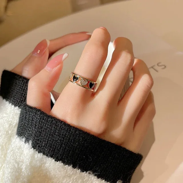 Nastavitelný dámský prsten s motivem srdce - 4