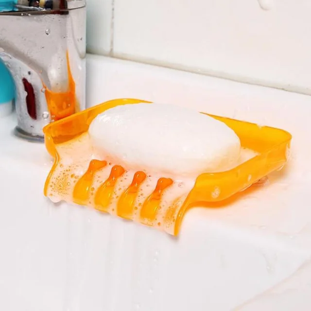 Miska na mýdlo s přísavkou | držák na houbičku s odtokem - žlutá