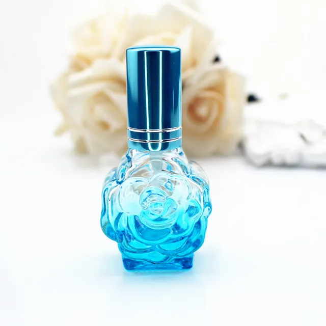 Skleněný flakon na parfém ve tvaru růže | 10ml - MODRÁ OBLOHA