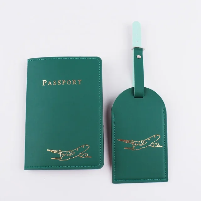 Cestovní pouzdro na pas se jmenovkou na zavazadlo - Zelená