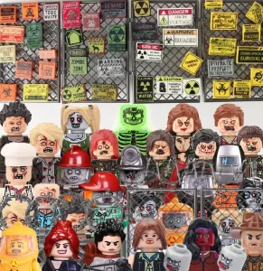 Stavební kostky se strašidelnými motivy | styl Lego
