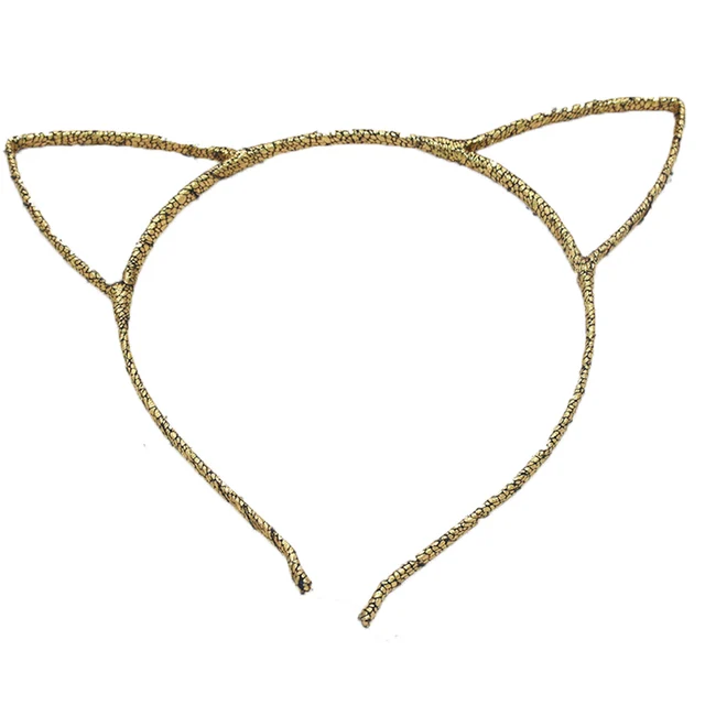 Ozdoba do vlasů | čelenka kočičí uši - Zlatá