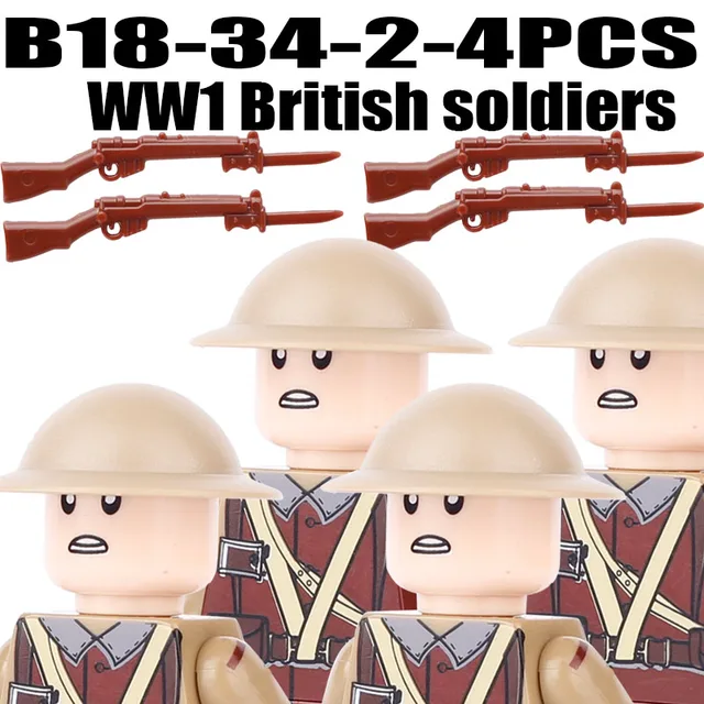 Vojenské figurky druhé světové války | Styl Lego - B18-34-2-4KS