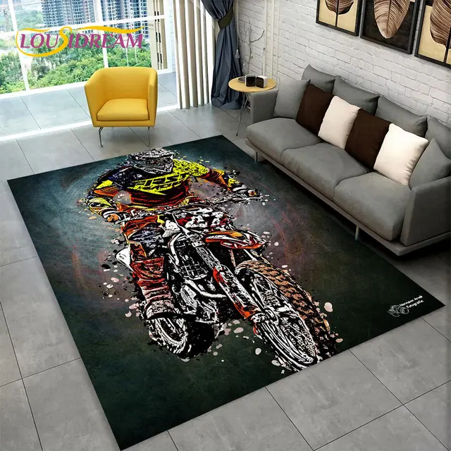 Stylový koberec s motivem motorek - 2, 100x120cm