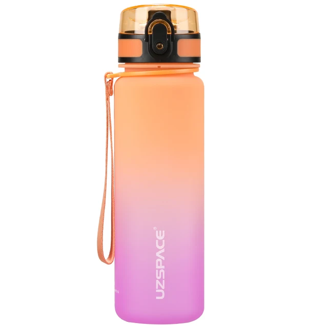 Sportovní láhev s brčkem - Oranžová a fialová, 0,35 l