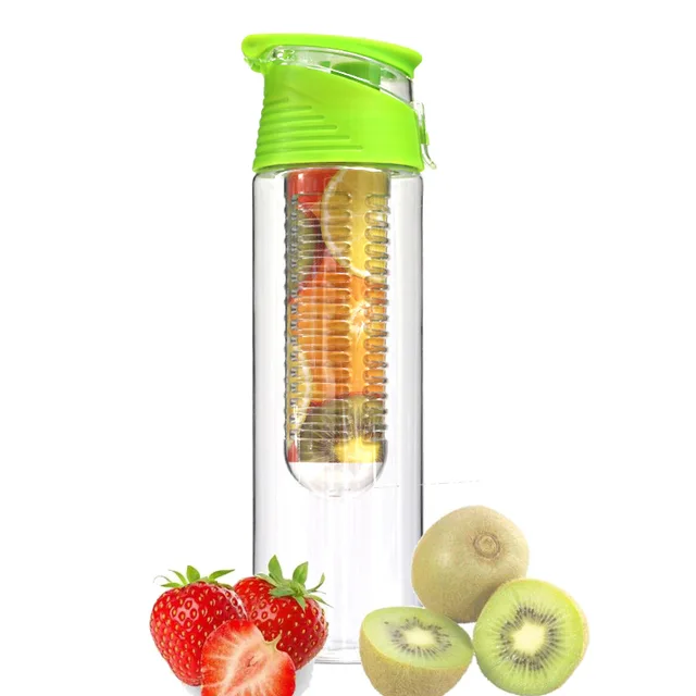Láhev s filtrem na ovoce | láhev s difúzerem - Zelená, 800 ml