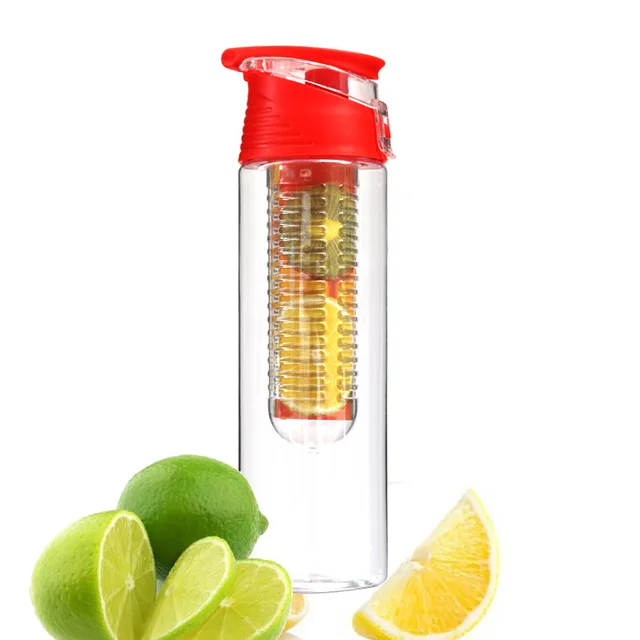 Láhev s filtrem na ovoce | láhev s difúzerem - Červené, 800 ml