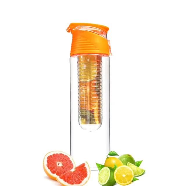 Láhev s filtrem na ovoce | láhev s difúzerem - Oranžový, 800 ml
