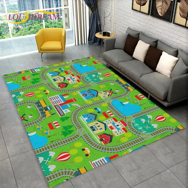 Herní koberec s motivem města a silnice - 15, 80x120cm