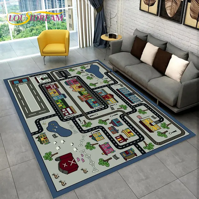 Herní koberec s motivem města a silnice - 21, 70x100cm