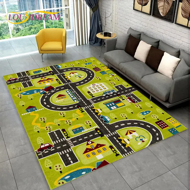 Herní koberec s motivem města a silnice - 24, 100x150cm