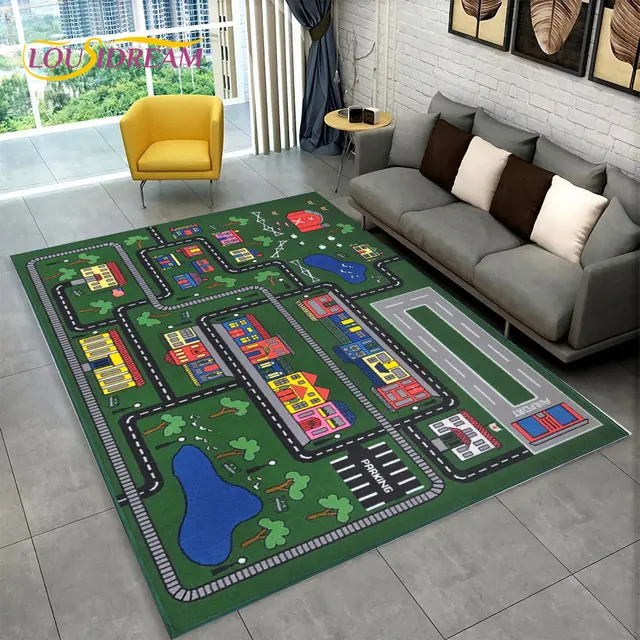 Dětský hrací koberec s motivem města a silnic - 7, 200x160cm