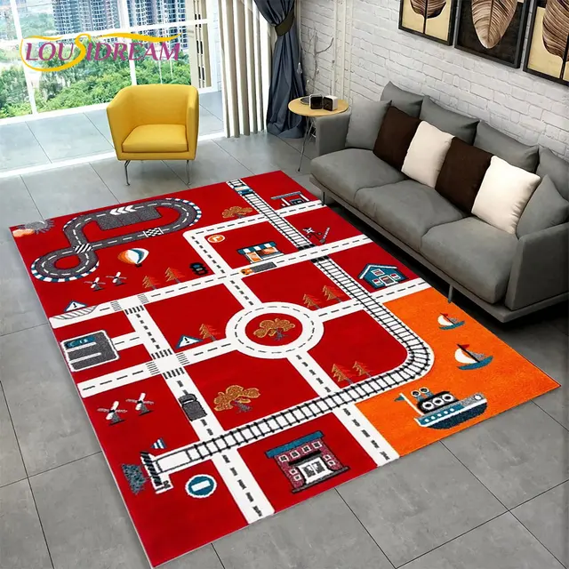 Dětský hrací koberec s motivem města a silnic - 10, 100x150cm