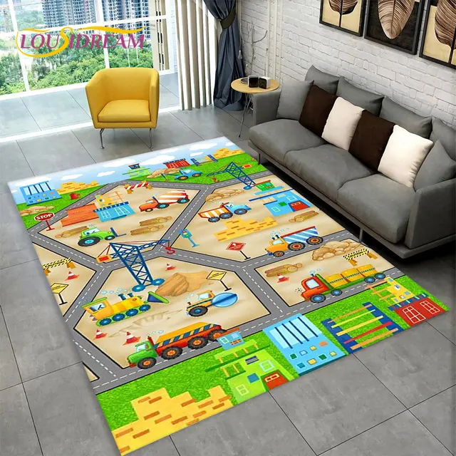 Dětský hrací koberec s motivem města a silnic - 16, 200x160cm