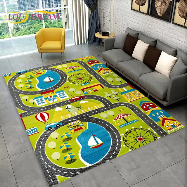 Dětský herní koberec s motivem silnice - 11, 100x150cm