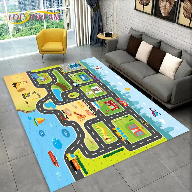 Dětský herní koberec s motivem silnice - 19, 100x150cm