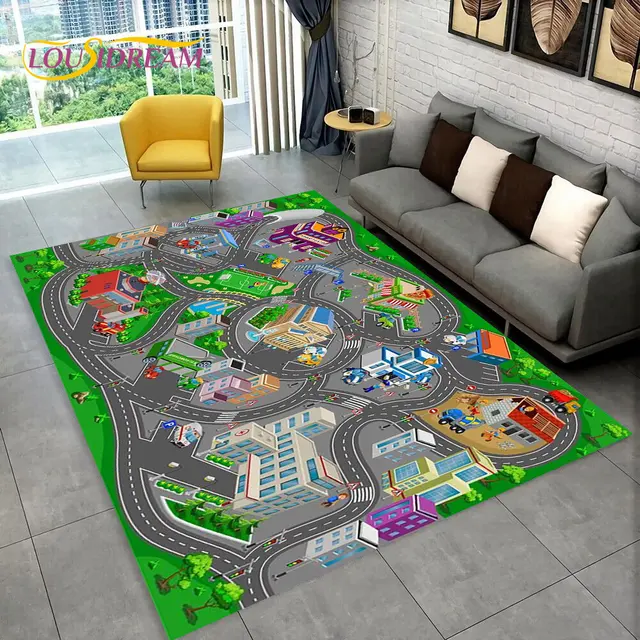 Dětský herní koberec s motivem silnice - 24, 80x120cm