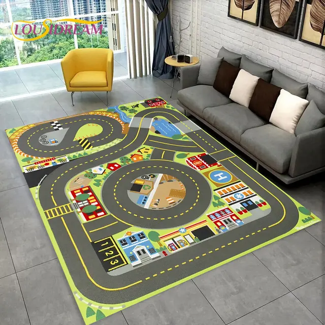 Dětský hrací koberec s motivem silnice - 5, 100x120cm