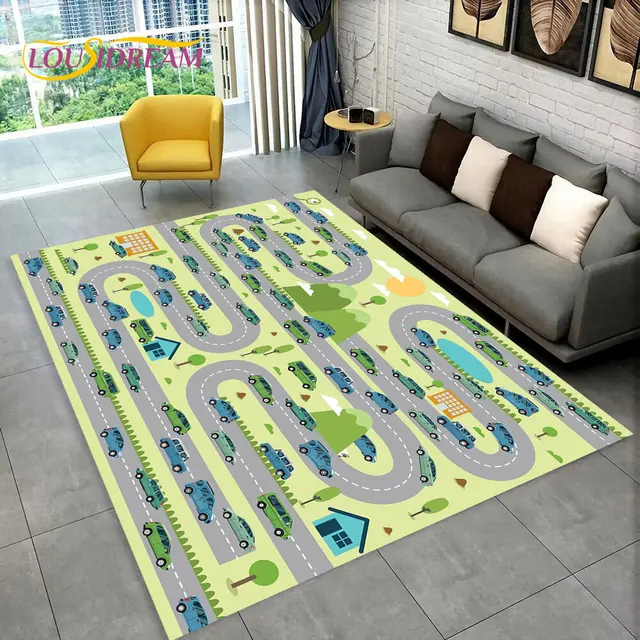 Dětský hrací koberec s motivem silnice - 9, 100x120cm