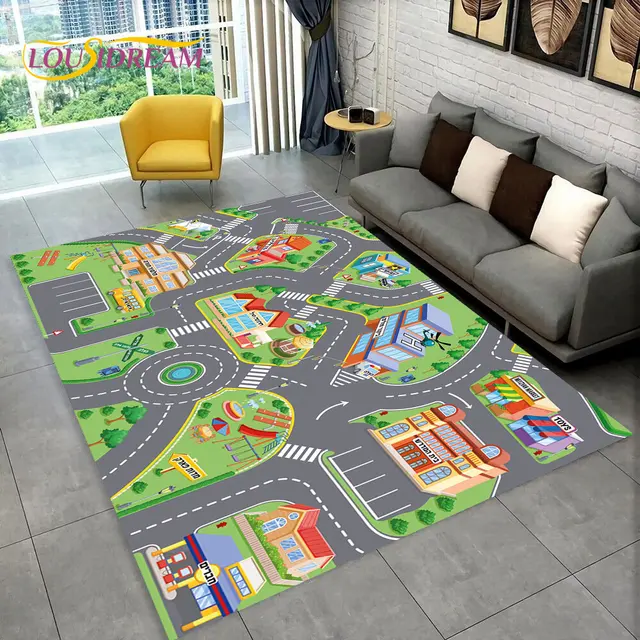 Dětský hrací koberec s motivem silnice - 10, 100x150cm