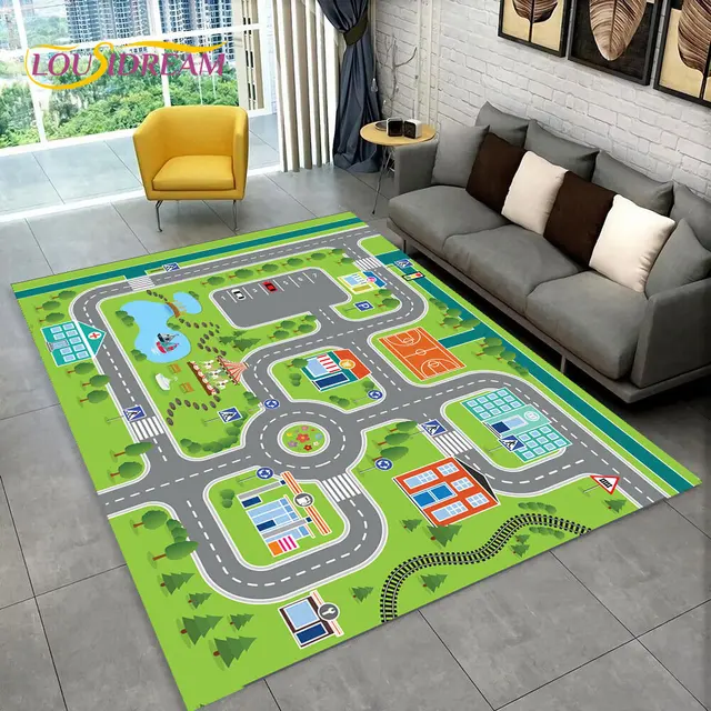 Dětský hrací koberec s motivem silnice - 18, 100x120cm