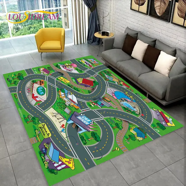 Dětský hrací koberec s motivem silnice - 16, 200x160cm