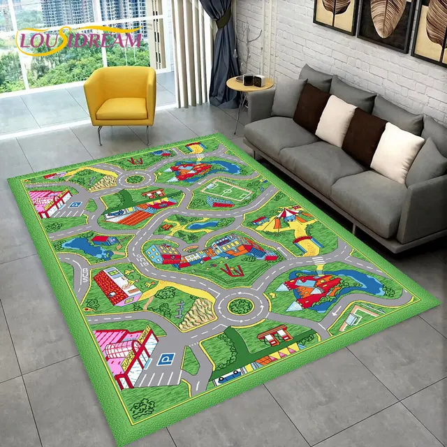 Dětský hrací koberec s motivem silnice - 13, 230x160cm