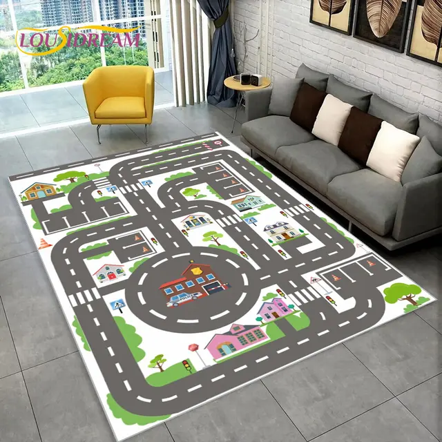 Dětský hrací koberec s motivem silnice - 25, 120x160cm