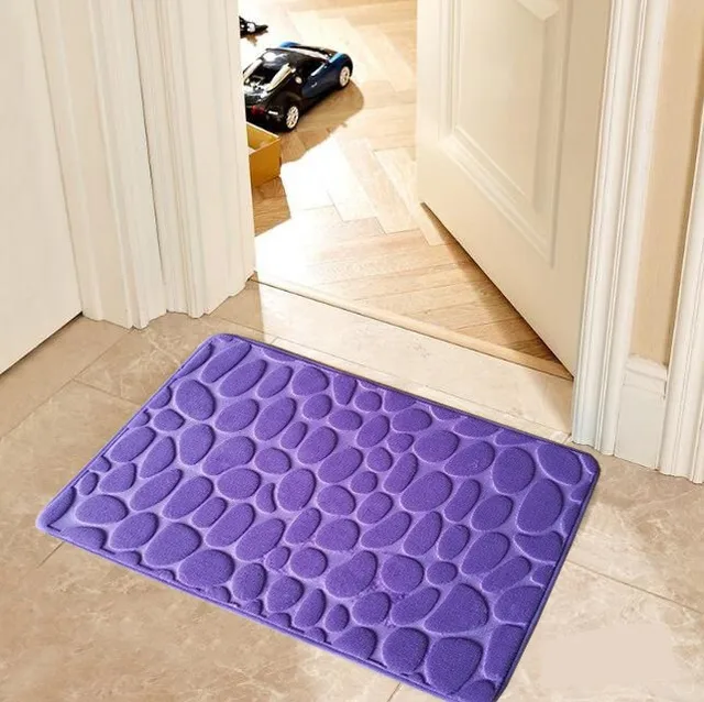 Protiskluzový koupelnový koberec z paměťové pěny - Nachový, 40x60 cm