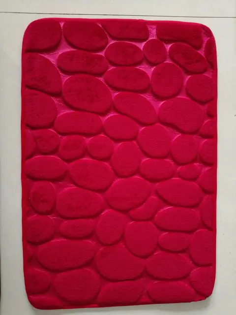 Protiskluzový koupelnový koberec z paměťové pěny - Červené, 40x60 cm