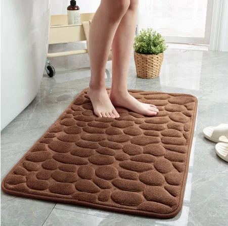 Protiskluzový koupelnový koberec z paměťové pěny - káva, 40x60 cm