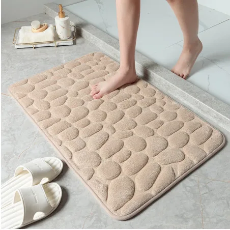 Protiskluzový koupelnový koberec z paměťové pěny - Khaki, 40x60 cm